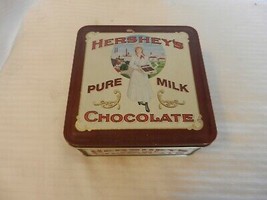 Hershey&#39;s Pure Milk Chocolate Decorative Metal Tin from 1992 The Hershey Girl - £15.63 GBP