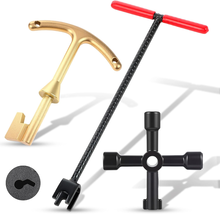 Water Meter Key 16 Inch Enforced Steel Wrench T-Handle with 4-Way Multi-... - $687.88 MXN