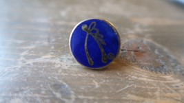 Blue Enamel Wishbone Lapel Pin 3/4&quot; - £9.38 GBP