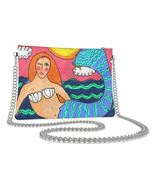 Colorful Abstract Art Mermaid Leather Crossbody Purse Shoulder Bag Clutc... - $95.00