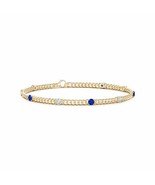 ANGARA Prong-Set Sapphire and Diamond Station Bracelet in 14K Solid Gold - £2,592.48 GBP