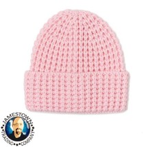 No Boundaries Waffle Knit Fisherman&#39;s Beanie Pretty In Pink - £4.60 GBP