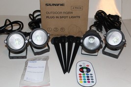 Sunvie 4 Pack Outdoor RGBW Plug in Landscape Lights Brand New - £75.93 GBP