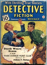 Detective Fiction Weekly Pulp 4-27-1940- Park Ave Hunt Club-Brass knuckles cover - £40.31 GBP