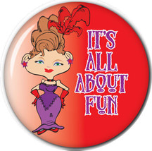 PURSE MIRROR W/ ORGANZA BAG RED HAT LADIES ARTWORK &quot;IT&#39;S ALL ABOUT FUN&quot; ... - $10.93 CAD