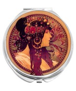 Art Nouveau Donna Orecchini Compact with Mirrors - for Pocket or Purse - $214.64 MXN