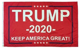 Trump 2020 Keep America Great Red 5&#39;x8&#39; Flag Nylon - BIG FLAG - NEW! - £48.57 GBP