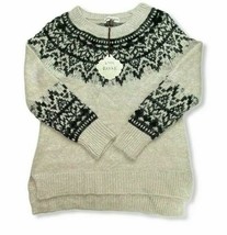Knox Rose™ ~ Extra Small (XS) ~ Natural &amp; Black ~ Crewneck ~ Pullover Sw... - $30.00