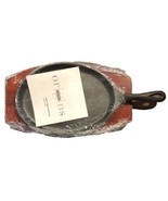 Cast Iron Cook N Serve Fajita Pan 2 Piece Set With Wooden Trivet Origins... - $18.49