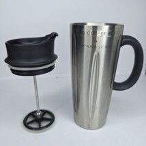 Starbucks Barista Stainless Steel Solo Personal French Press Tumbler Mug 16 oz - £15.44 GBP