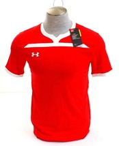 Under Armour Red &amp; White Signature Short Sleeve Soccer Jersey Men&#39;s NWT - £47.06 GBP