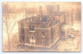 Postcard RPPC Hepburn Hall Destroyed by Fire 1908 Oxford Ohio Miami University - £12.16 GBP