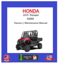 2019 Honda Pioneer 500 SXS Owners / Maintenance Manual - $12.95