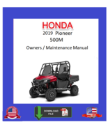 2019 Honda Pioneer 500 SXS Owners / Maintenance Manual - $9.95