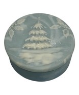 Rare Vtg Auth Incolay Stone Trinket Box Blue Round Christmas Tree Robert... - $375.96 MXN