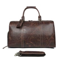 Large Mens Genuine Leather Travel Bag 3 Colors - Chocolate Brown B - £181.59 GBP