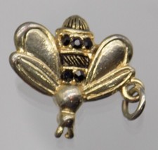 Vintage Rhinestone Bee Charm Honeybee Bug Insect - £7.56 GBP