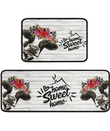 Farmhouse Cow Kitchen Rugs and Mats Set of 2 Pieces,Home Sweet Home Kitc... - £30.65 GBP