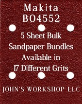 Makita BO4552 - 1/4 Sheet - 17 Grits - No-Slip - 5 Sandpaper Bulk Bundles - £3.98 GBP