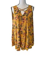 UMGEE Women&#39;s Small Mustard Floral Mix Sleeveless Boho Flowy Swing Dress... - £13.86 GBP