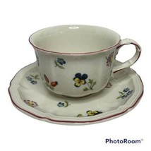Villeroy &amp; Boch Petite Fleur Tea Cup Saucer Flower Sprigs Colorful Vintage - $19.62