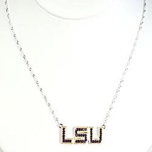 LSU crystal Logo Necklace - $259.47 MXN