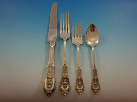Rose Point by Wallace Sterling Silver Flatware Set 8 Service 32 Pcs Dinner Size - £1,813.90 GBP
