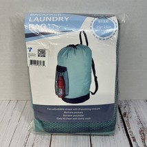 Laundry Bag Backpack Straps Mesh Pocket Nylon Drawstring  College Laundromat - £10.65 GBP