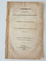 1831 antique GENEVA COLLEGE rochester ny COMMENCEMENT ADDRESS whitehouse... - $89.05