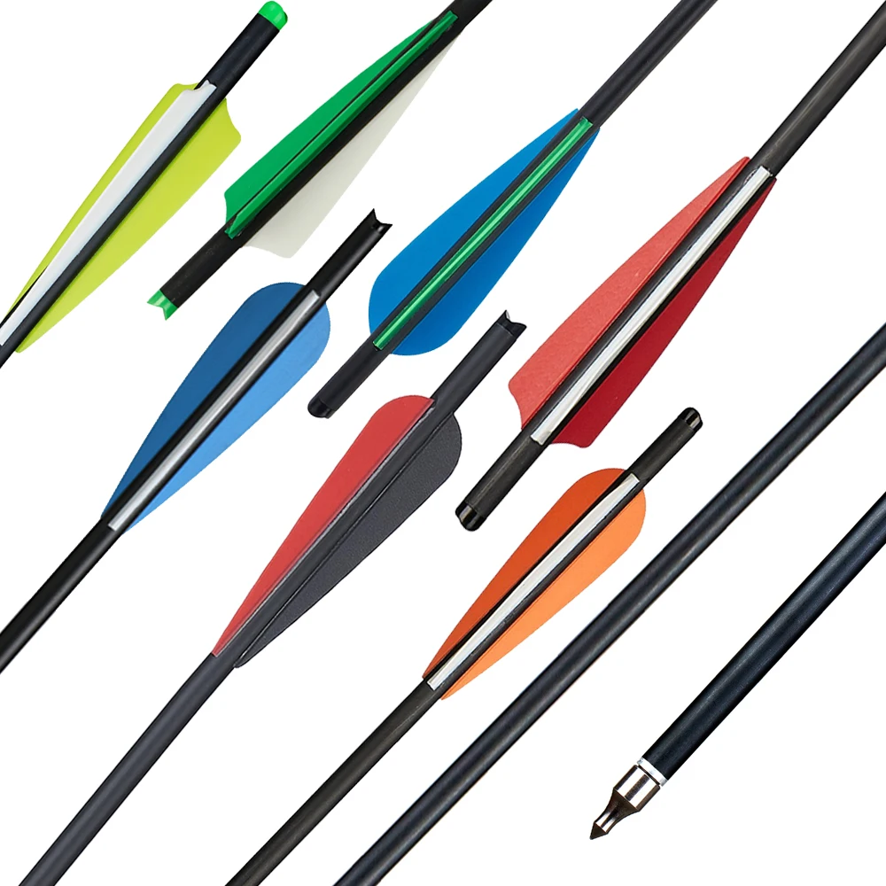 Sporting Toparchery 20 Inch Carbon A Arrow 6/12/24pcs Archery Arrows with 4&quot; Van - £45.45 GBP