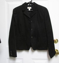 New Sz 10 Talbots Womens Black Textured Cotton/Spandex Full Lining Short Coat M - £7.07 GBP
