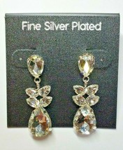 Silver Plated Special Occasion Earrings Cubic Zirconia&#39;s Pineapple Shaped    #78 - £16.35 GBP