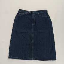 Liz Claiborne LizWear RN#52002 Women's Blue Cotton Rear Slit Denim Skirt Size 10 image 11