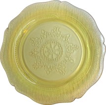 Federal Glass Patrician Spoke Dinner Plate Depression Yellow Amber 11&quot; - £9.58 GBP