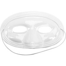 Half Face Plastic Mask White 6.75Inch - £12.74 GBP