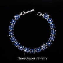 Fashion CC Brand Jewelry Elegant Royal Blue CZ Rhinestone Crystal Bracelet &amp; Ban - $19.66