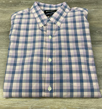 Bonobos Shirt Mens Large Purple Plaid Tailored Slim Fit Button Up Cotton - £14.65 GBP