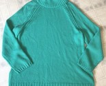 Talbots Women&#39;s Green Chunky Lambswool Seed Stitch Long Sleeve Sweater S... - $37.11