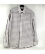Club Room Men Regular Fit Plaid Long Sleeve Button Dress Shirt Size 15.5... - £11.83 GBP