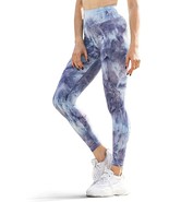 Women Print Leggings High Waisted - Workout Running Yoga Pants  (Blue,Si... - £15.23 GBP