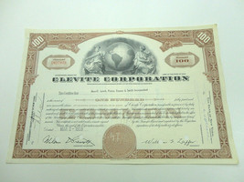 Clevite Corporation OH 1959 Common Stock Certificate 100 Shares Merril Lynch vtg - £3.94 GBP