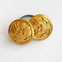 Vintage U.S. Army Great Seal Button Gold Tone Fine Quality 16 mm Set of 2 - £12.63 GBP