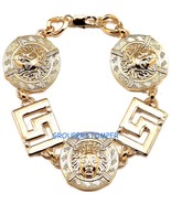 Egyptian Bracelet New 3 Pendant 2 Insert 9.25 Inch Long 10mm Wide Link S... - $33.20 CAD