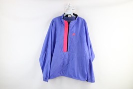 Vtg 90s Nike Mens Large Distressed Spell Out Pullover Windbreaker Jacket Purple - £37.16 GBP