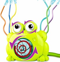 Water Sprinkler for Kids Frog Spray Sprinkler with Wiggle Tubes, Spinning Tongue - £14.80 GBP