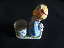 Vintage Little Luvkins Porcelain Christmas  Votive Candle Holder Angel L... - $110.10 MXN