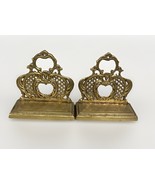 VTG ANNA GRIFFIN BRASS VICTORIAN LATTICE STYLE BOOKENDS - TWO&#39;S Co - $49.50