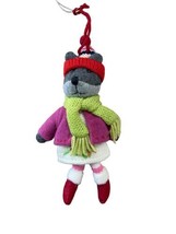 Midwest-CBK Ornament Stuffed Girl Raccoon in Winter Outfit  Plush Christmas  - £5.49 GBP