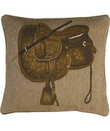 Throw Pillow Aubusson Equestrian 20x20 Bronze Beige Olive Green Down Fea... - £309.98 GBP
