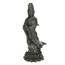 KWAN YIN STATUE 5.25&quot; Buddhist Compassion Goddess Dark Resin Quan Guan G... - €9,99 EUR